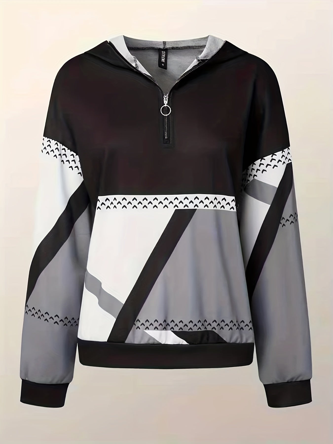 Women's Plus Geometric Print Hoodie Pullover & Pants Set
