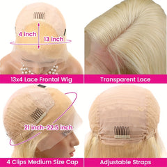 613 HD Lace Front Wig Human Hair 13x4 Straight Blonde Lace Front Wigs