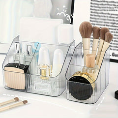 Desktop Cosmetic Storage Box Transparent Plastic Box With Compartments
