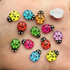 20pcs Colorful Tiny Ladybug Ornaments Mini Resin Craft Statues DIY Fairy Garden