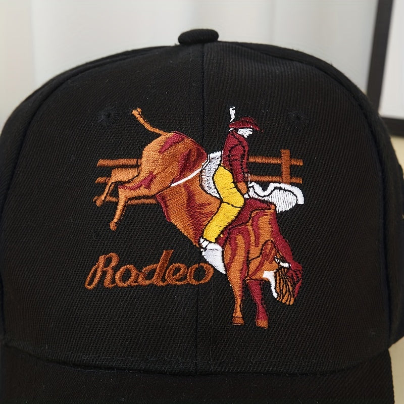 Adjustable Baseball Cap with Rodeo Embroidery - Outdoor Sunshade Hat