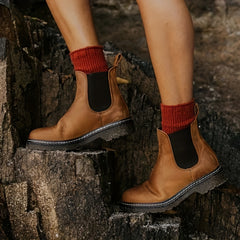 Women's Chelsea Ankle Boots Round Toe Slip On Shoes