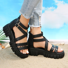 Women's Open Toe Platform Sandals Buckle Summer Sandals