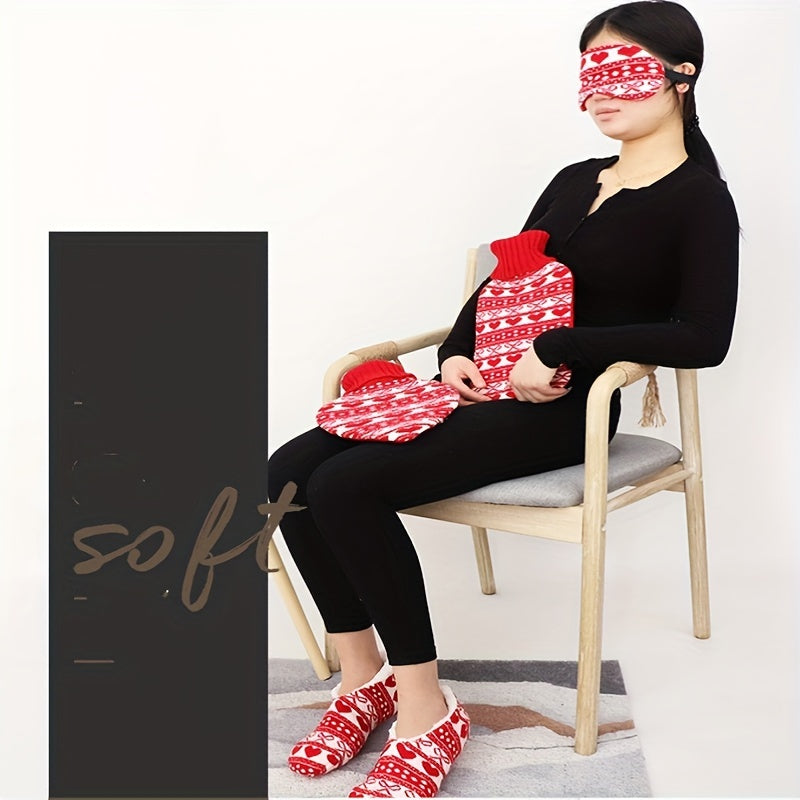 Knitted Eye Mask & Velvet Socks Set for Camping - Cozy Sleep Accessories