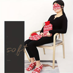 Knitted Eye Mask & Velvet Socks Set for Camping - Cozy Sleep Accessories