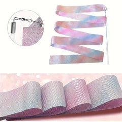 Sparkling Glitter Dance Ribbon for Rhythmic Art Gymnastics