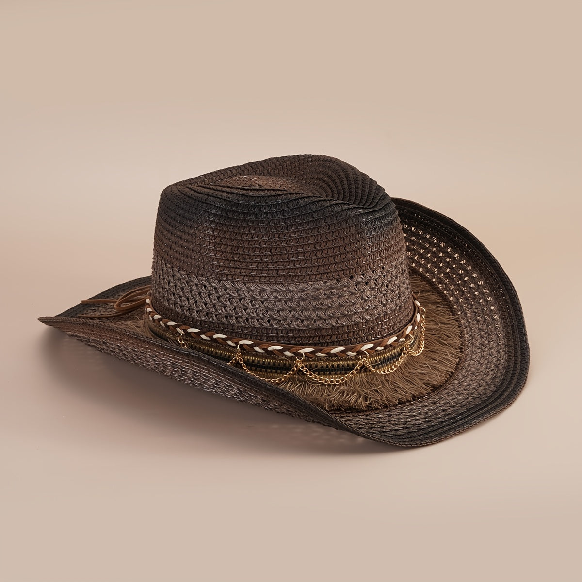 Retro Cowboy Straw Hat Beach Sunshade Hat For Travel Spring Summer
