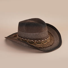Retro Cowboy Straw Hat Beach Sunshade Hat For Travel Spring Summer