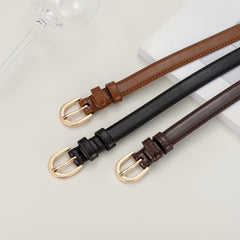 Kids PU Leather Belt with Half Oval Buckle Head