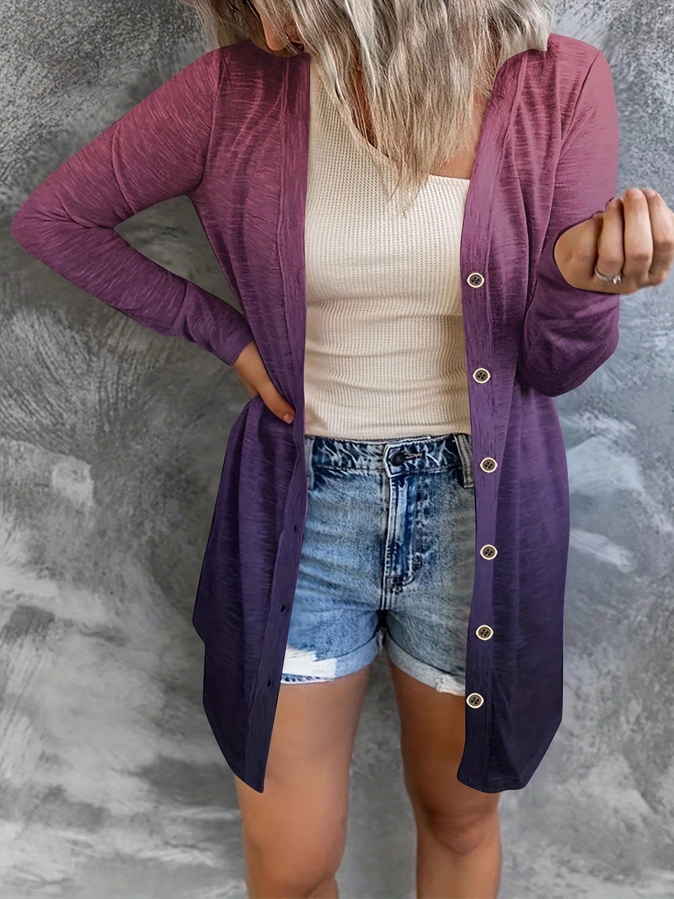 Floral Print Long Sleeve Cover Up