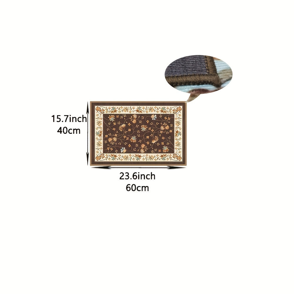 Soft Kitchen Floor Mat Non-slip Water-absorbing Rug Vintage Brown