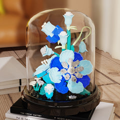 Colorful Flower Series Small Particle Building Blocks with Dust Cover