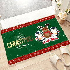 1pc Christmas Decorative Rug Hand Washable Carpet