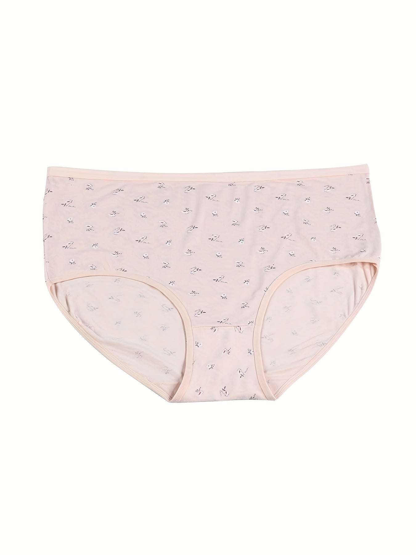 3 Pack Plus Size Panties Set Women's Plus Ditsy Floral Print Underwear
