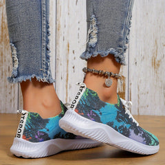 Colorful Mesh Lightweight Running Shoes Breathable Casual Wear Non Slip Sneakers