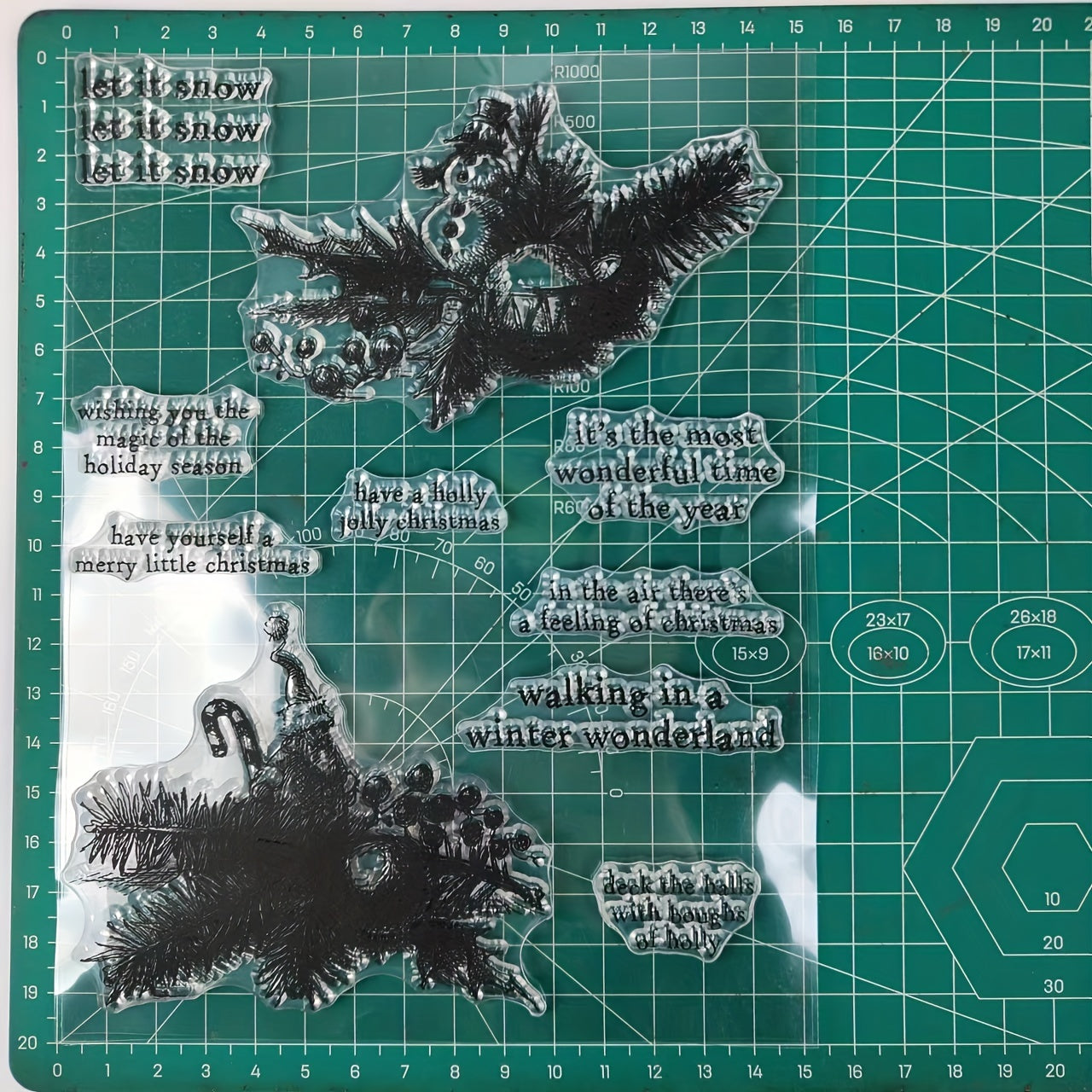 Christmas Leaves Clear Stamps Scrapbooking DIY Greeting Card