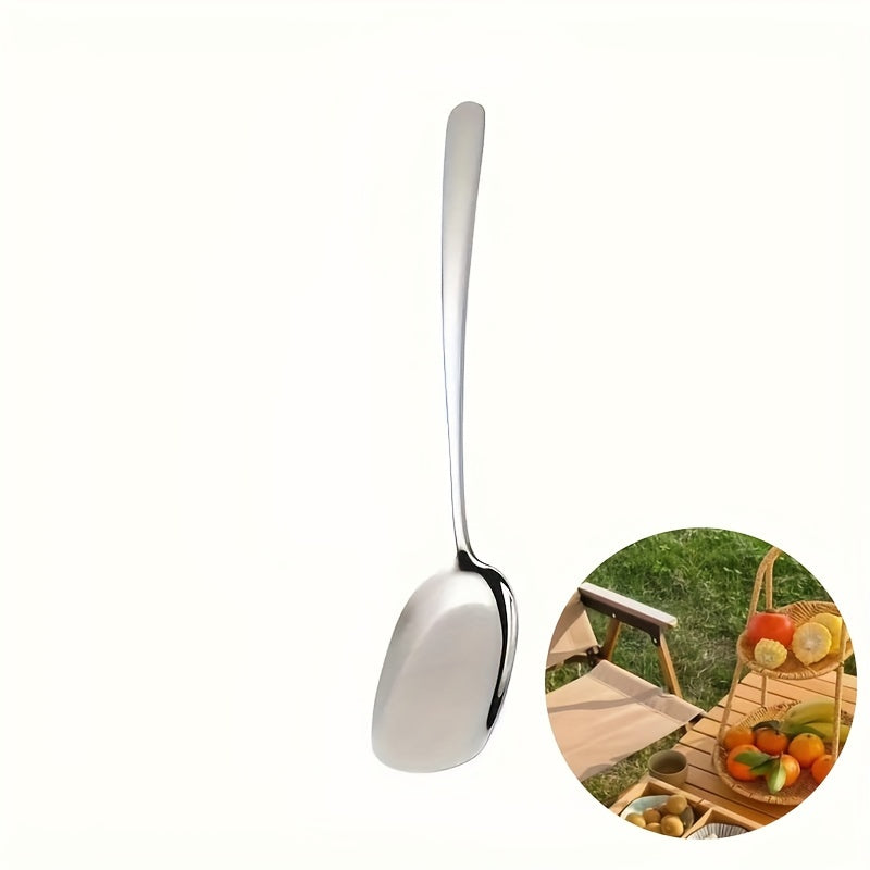 Stainless Steel Large Soup Spoon for Outdoor Cooking