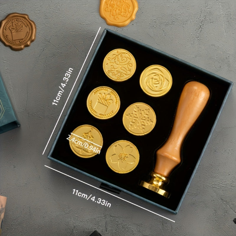 Wax Seal Stamp Kit Set for Invitations Cards Envelopes Mails Wine Pac