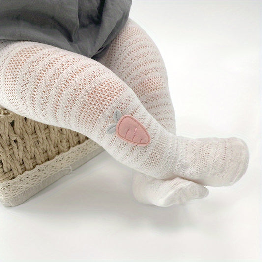 Baby Girls Carrot Decor Pantyhose Mesh Thin Tights For Spring Summer