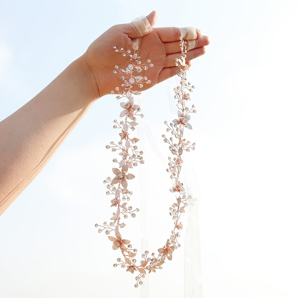 Rhinestone Flower Bridal Belt Crystal Bride Sash Wedding Party Accessory