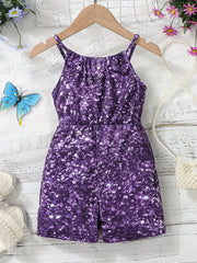 Girls Allover Print Camisole Jumpsuit For Summer