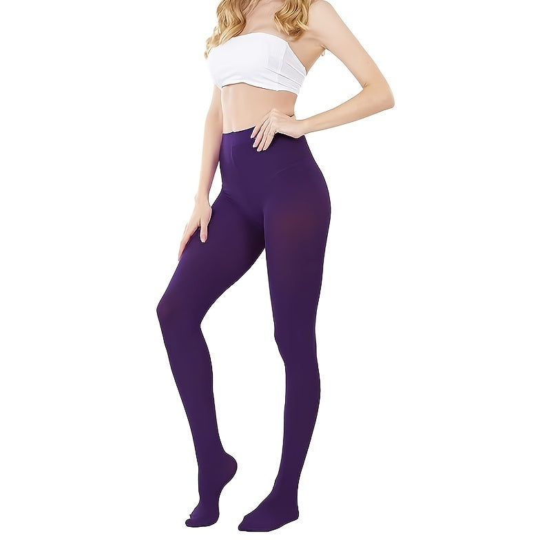 3 Pack Opaque Elastic Tights Slim Footed Pantyhose Women's Stockings