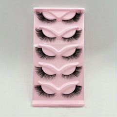 5 Pairs Natural Winged Full Strip Lashes for Dramatic Makeup