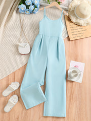 Girls Sleeveless Jumpsuit Casual Bib Pants Kids Clothes Summer