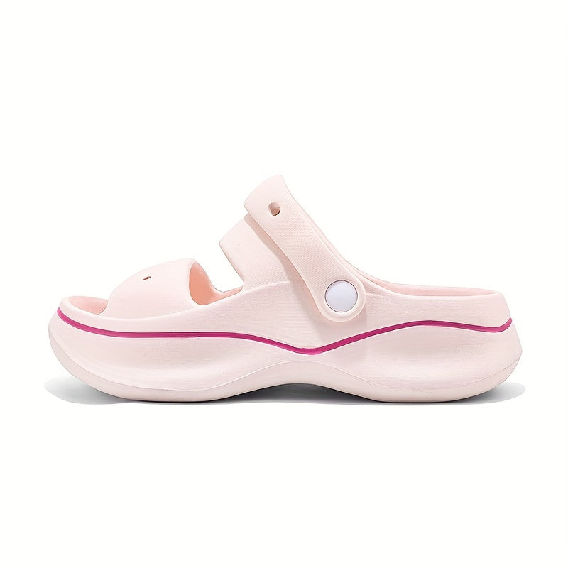Women's Solid Beach Slippers Soft Platform Comfort