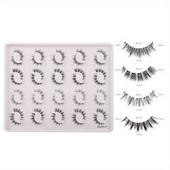 20 Pairs Transparent Band False Eyelashes Natural Cross Waterproof Eyelashes