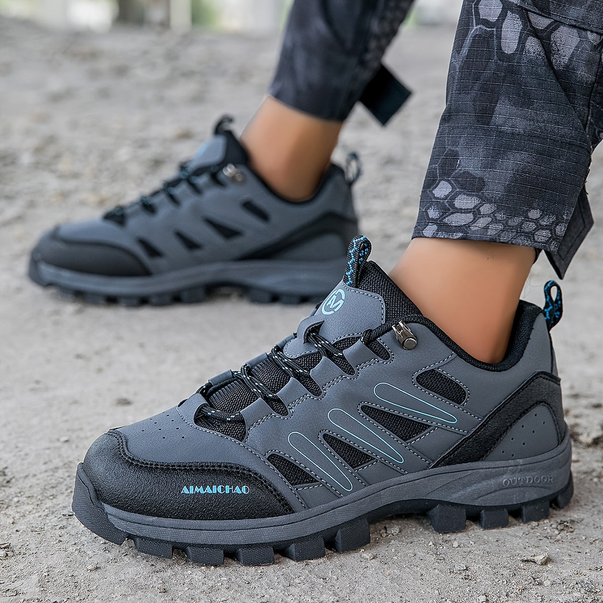 Men's Low Top Hiking Boots Non Slip Lace Up Shoes