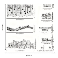Cat Transparent Stamp Under The Stars Greeting Mood Word