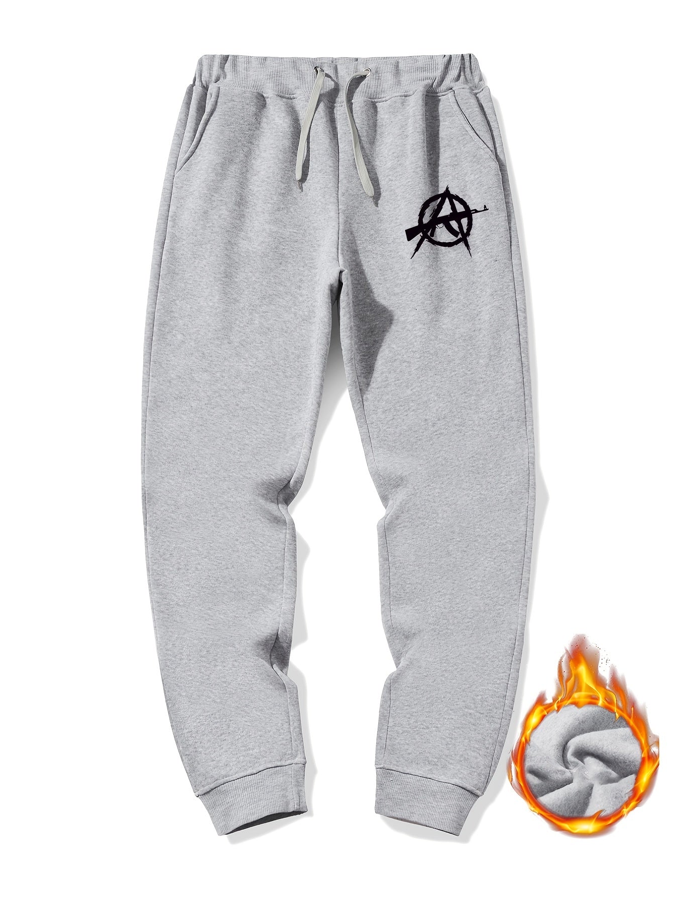 Men's Warm Sweatpants Drawstring Jogger Pants