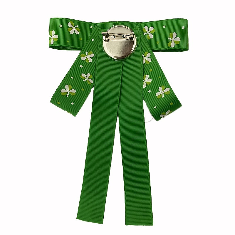 St Patrick's Lucky Clover Bow Tie Green Double Layer