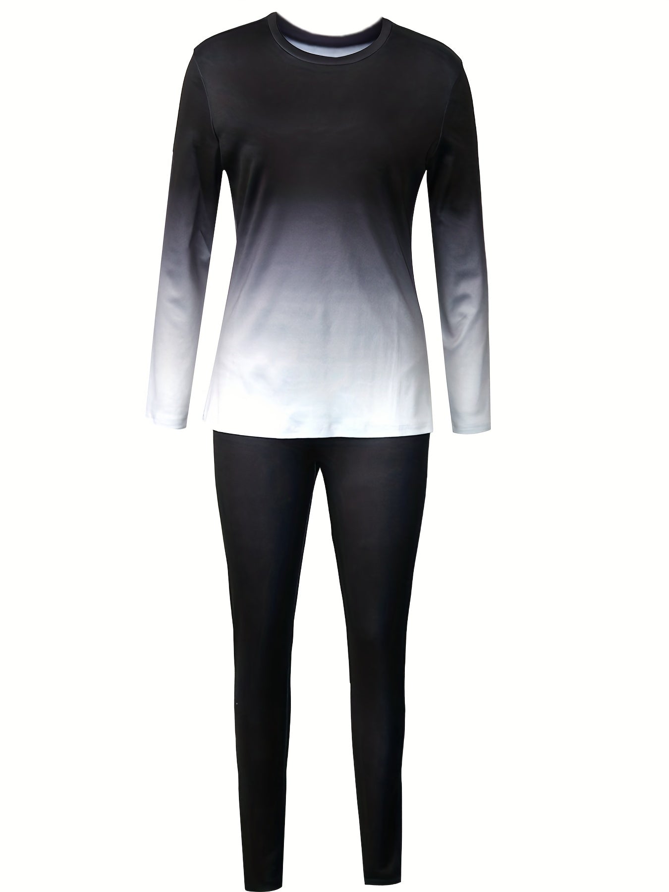 Women's Plus Ombre Print Long Sleeve Tee & Pants Set