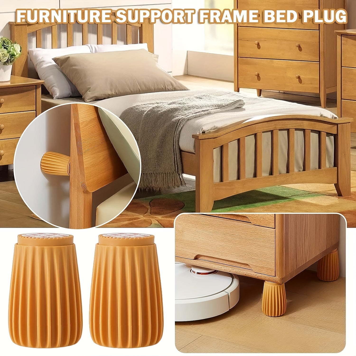 2pcs Bed Frame Anti Shake Tool Fixer Punch Furniture Height