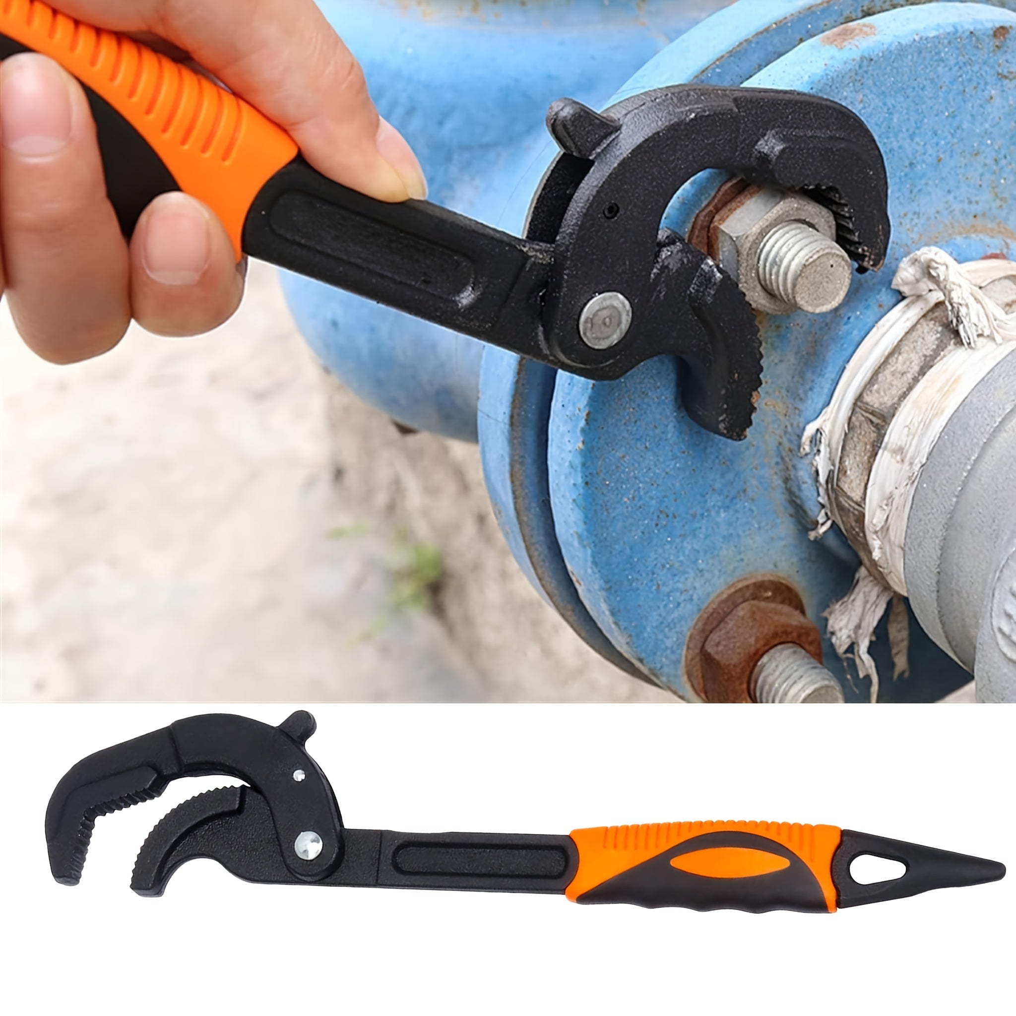 30mm Pipe Wrench Spanner High Carbon Steel Grip Tool For Plumber