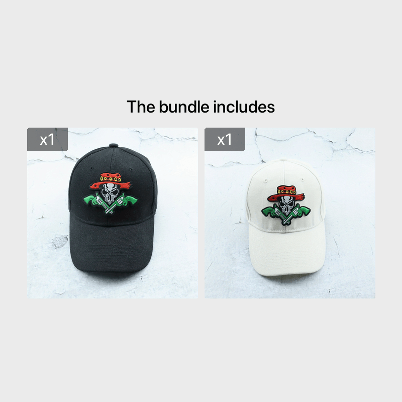 Cowboy Skull Embroidery Baseball Cap Outdoor Dad Hat Adjustable Sunscreen