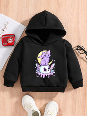 Baby Cartoon Kitty & Skull Halloween Hoodie Kids Pullover