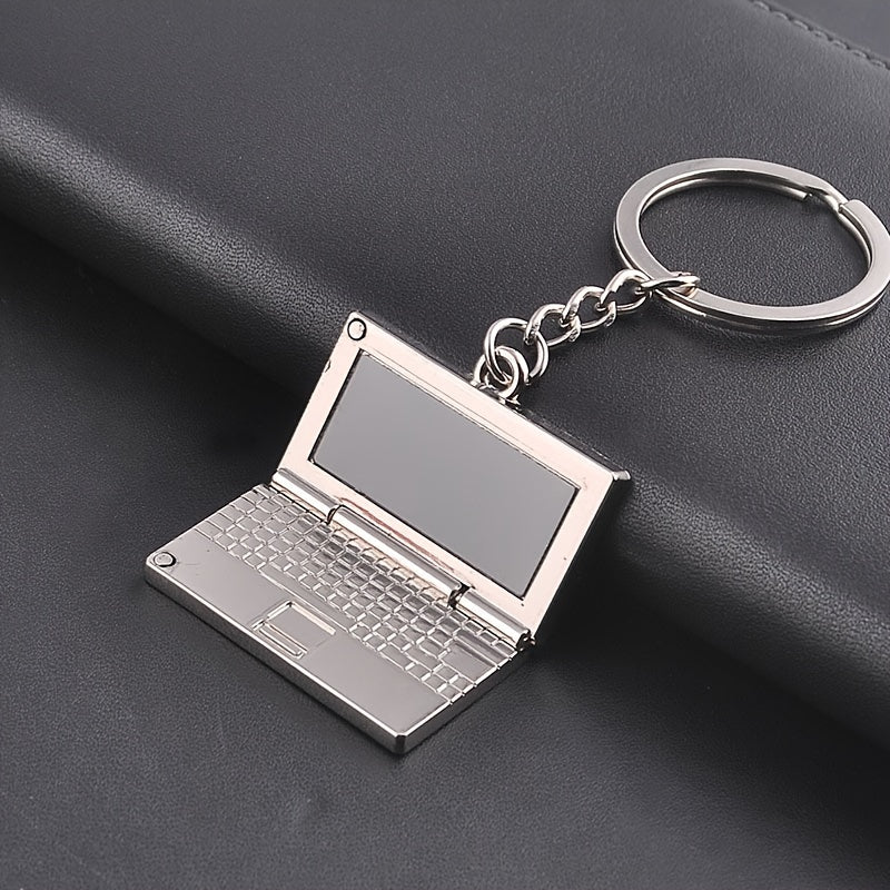 Mini Metal Notebook Computer Key Chain Car Bag Pendant