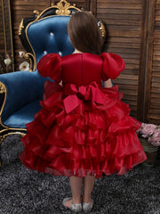 Sequined Party Ball Dress Swirl Tiered Princess Dress