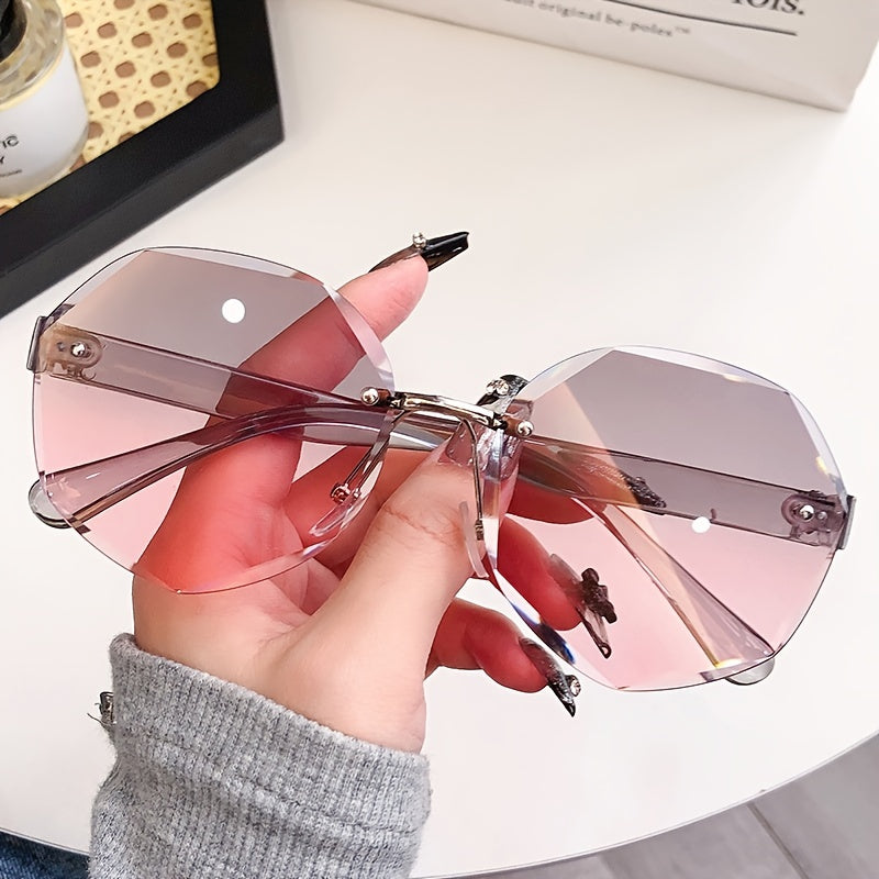 Gradient Lens Sunglasses Polygon Frame Glasses
