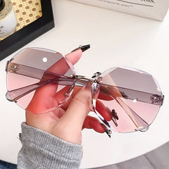 Gradient Lens Sunglasses Polygon Frame Glasses