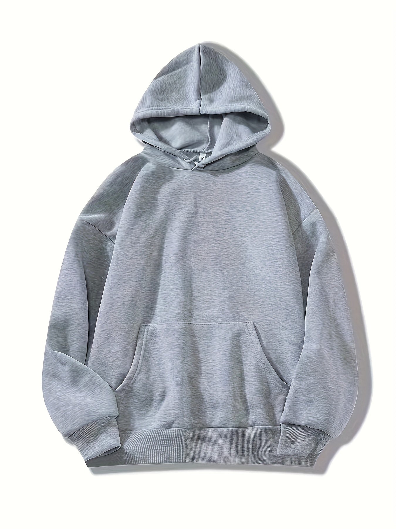 Solid Drawstring Hoodies Casual Kangaroo Pocket Long Sleeve Sweatshirt