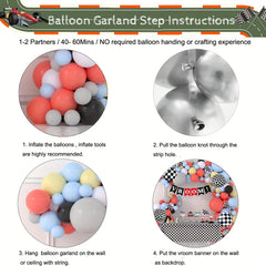 130pcs Racing Theme Balloon Set for Boys Birthday Party