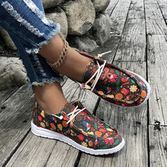 Christmas Elements Colorful Low Top Sneakers Lightweight Non slip Shoes