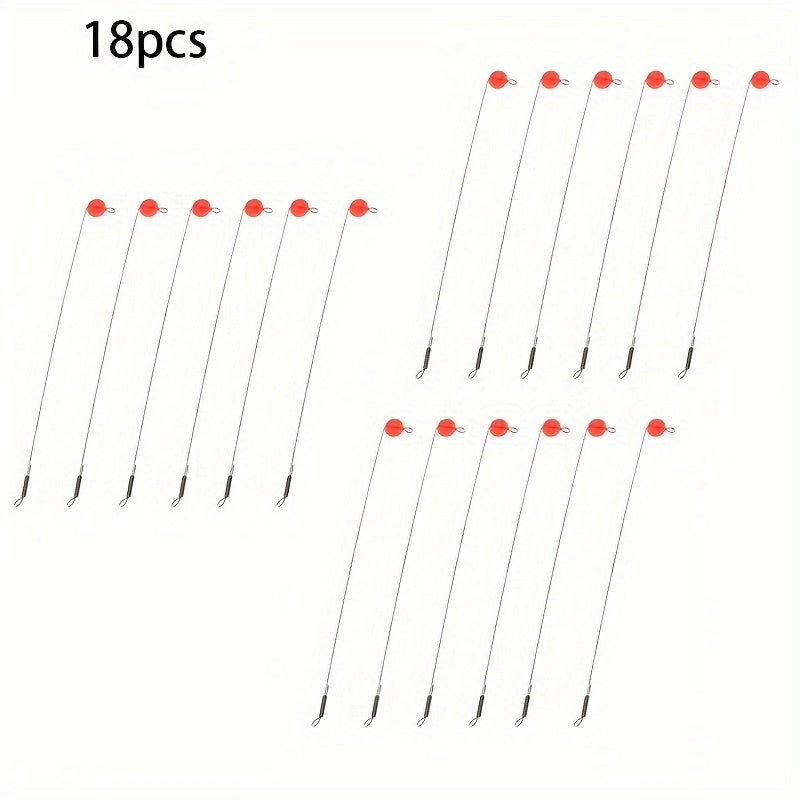 Ice Fishing Red Spring Bobber Stops Stainless Steel Wire Beads