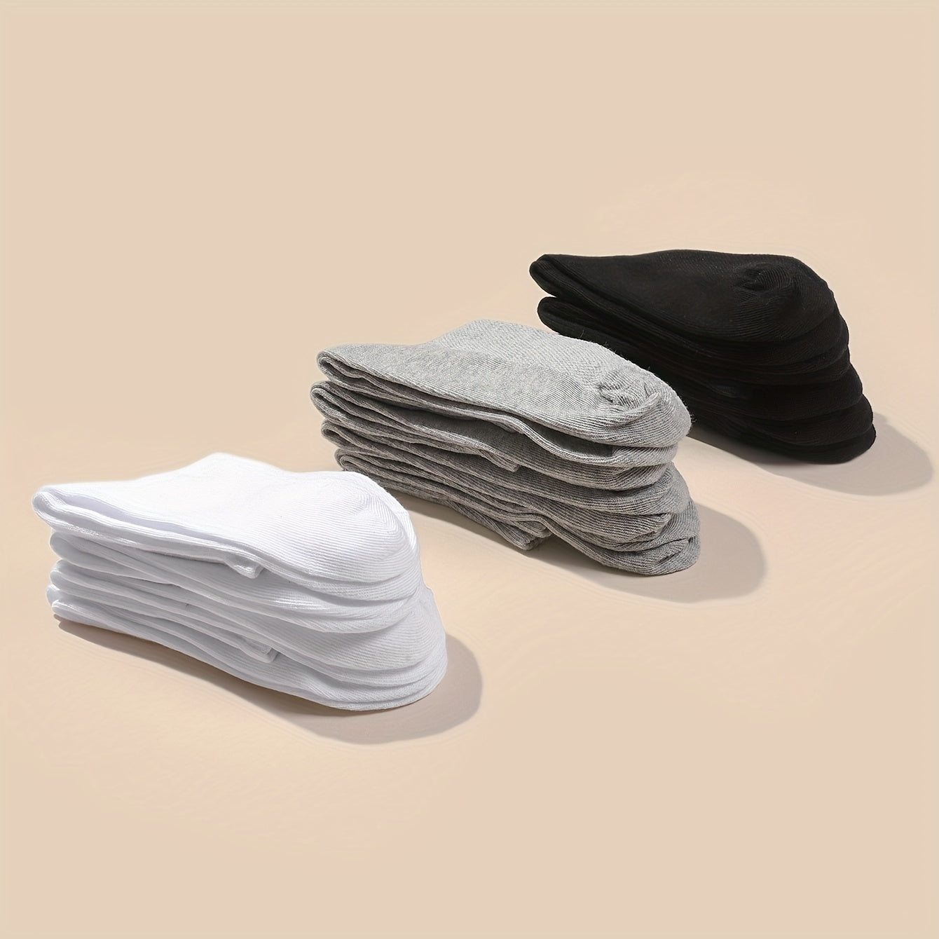 12 Pairs Unisex Solid Calf Socks for Kids
