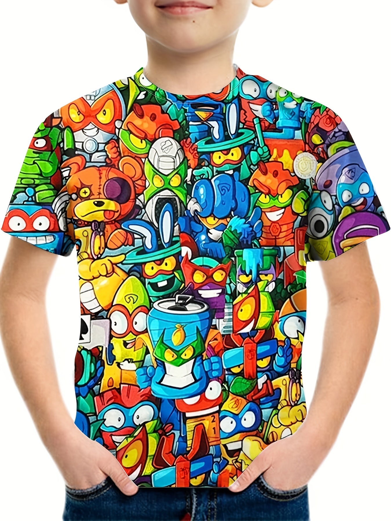 Breathable Boy's 3D Cartoon Print T shirt for Summer
