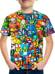 Breathable Boy's 3D Cartoon Print T shirt for Summer